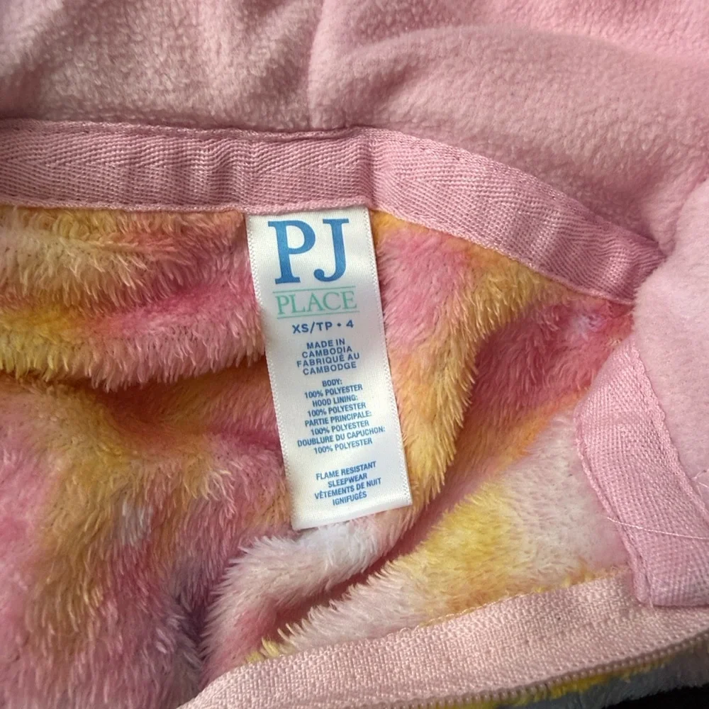 Children’s Place rainbow fleece unicorn onesie pajamas girls xsmall magical